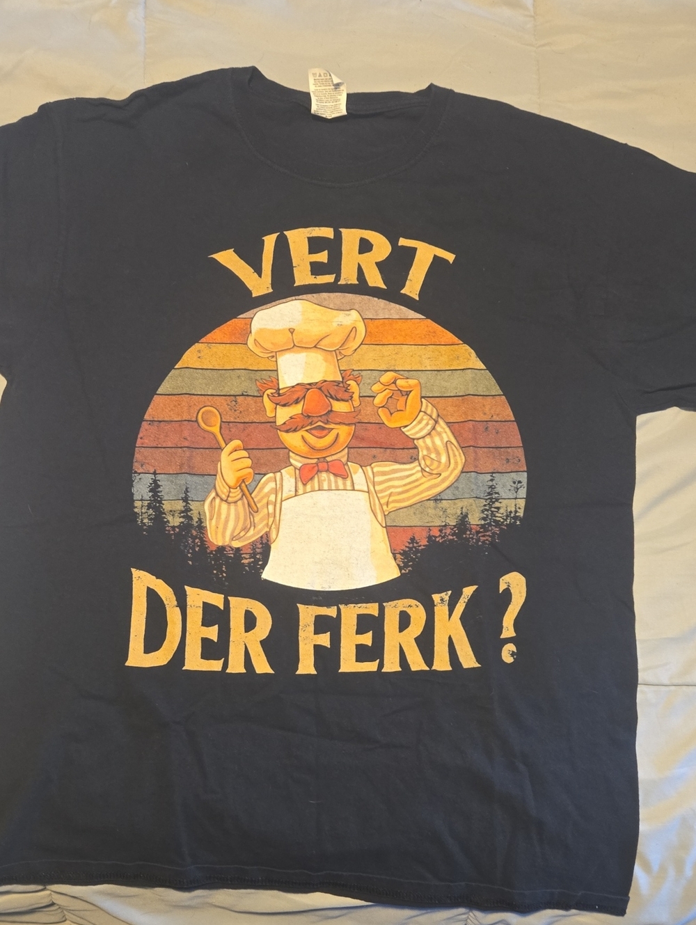 Vintage Style Muppets Swedish Chef Black T‑Shirt